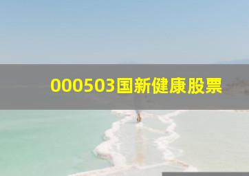 000503国新健康股票