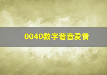 0040数字谐音爱情