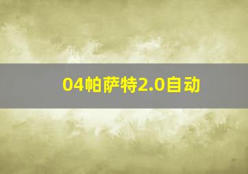 04帕萨特2.0自动