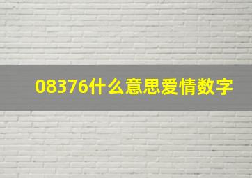 08376什么意思爱情数字