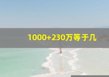 1000+230万等于几