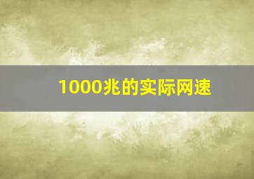 1000兆的实际网速