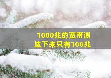 1000兆的宽带测速下来只有100兆