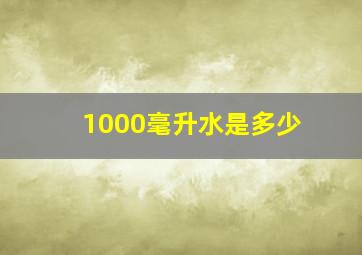 1000毫升水是多少