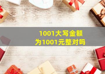 1001大写金额为1001元整对吗