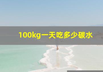 100kg一天吃多少碳水