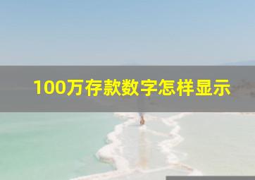 100万存款数字怎样显示