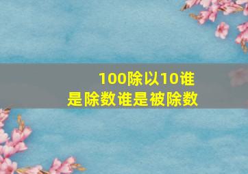 100除以10谁是除数谁是被除数