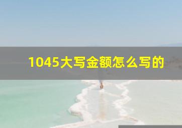 1045大写金额怎么写的