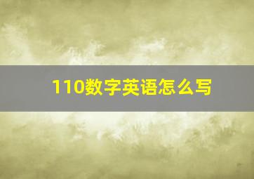 110数字英语怎么写