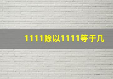 1111除以1111等于几