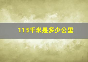 113千米是多少公里