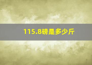 115.8磅是多少斤