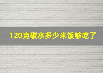 120克碳水多少米饭够吃了