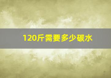 120斤需要多少碳水