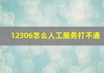 12306怎么人工服务打不通