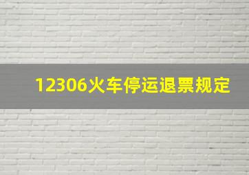 12306火车停运退票规定