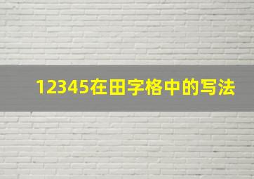 12345在田字格中的写法