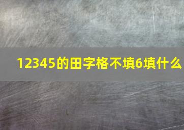 12345的田字格不填6填什么