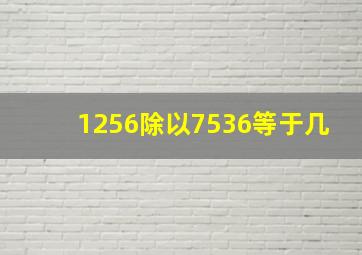 1256除以7536等于几