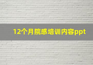 12个月院感培训内容ppt