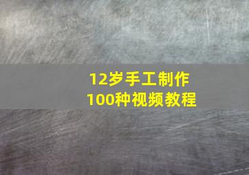 12岁手工制作100种视频教程