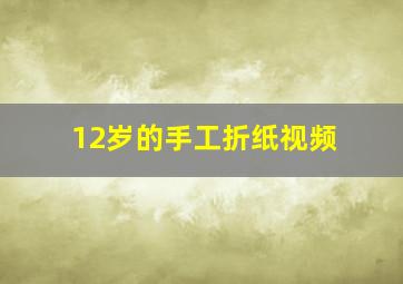 12岁的手工折纸视频