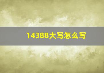 14388大写怎么写