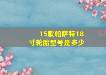 15款帕萨特18寸轮胎型号是多少