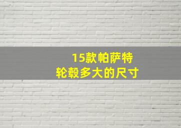 15款帕萨特轮毂多大的尺寸