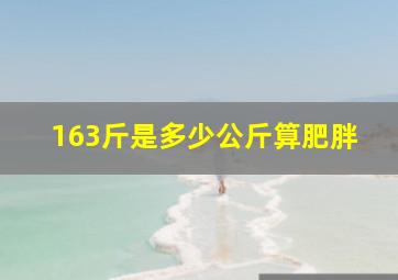 163斤是多少公斤算肥胖