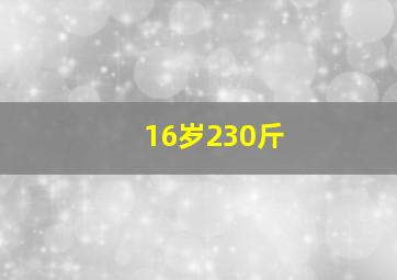 16岁230斤