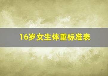 16岁女生体重标准表