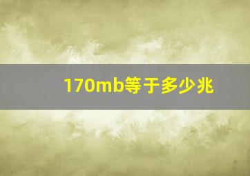 170mb等于多少兆