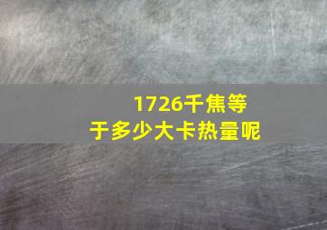 1726千焦等于多少大卡热量呢