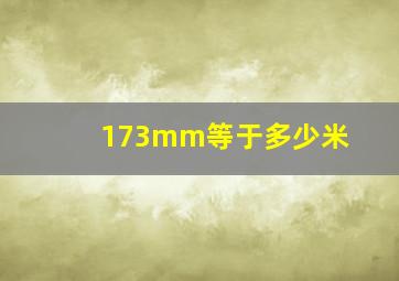 173mm等于多少米