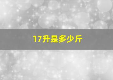 17升是多少斤