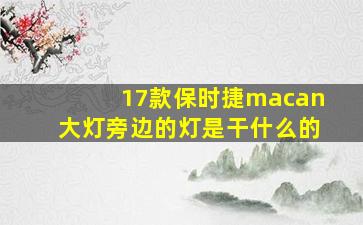 17款保时捷macan大灯旁边的灯是干什么的