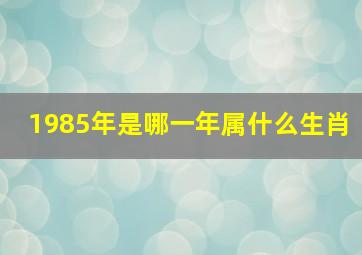 1985年是哪一年属什么生肖