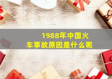 1988年中国火车事故原因是什么呢