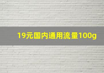 19元国内通用流量100g