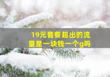 19元套餐超出的流量是一块钱一个g吗