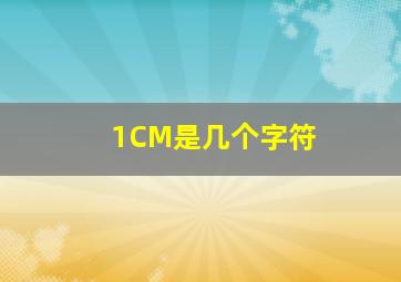 1CM是几个字符