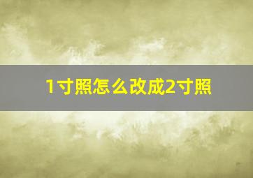 1寸照怎么改成2寸照