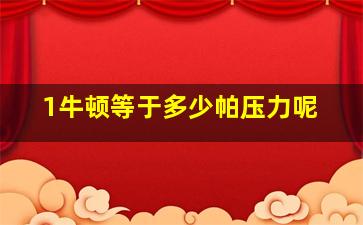 1牛顿等于多少帕压力呢