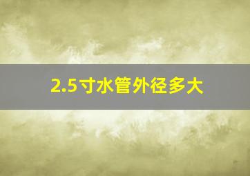 2.5寸水管外径多大