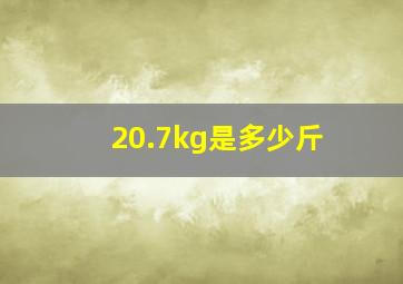 20.7kg是多少斤