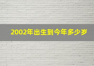 2002年出生到今年多少岁