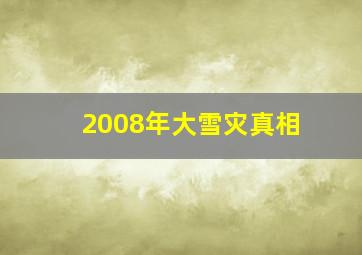 2008年大雪灾真相