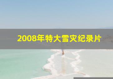 2008年特大雪灾纪录片